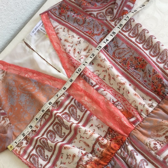 Bcbg V neck Floral Lace-Trimmed Romper - Picture 6 of 8